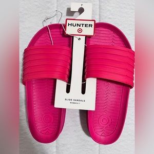 Rare, NEW + TAG~ HUNTER for Target Women's (Sz 7-8) Pink SLIDE SANDALS